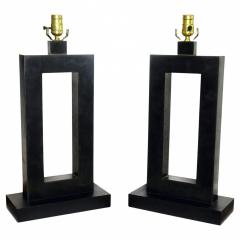 Laurel Lamp Company Pair of American Modern Rubbed Bronze Table Lamps Laurel Lamp Company - 4162910