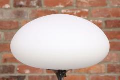  Laurel Lamp Company Pair of Chrome Laurel Floor Lamps with Frosted Mushroom Shades and Walnut Stems - 4380899