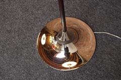  Laurel Lamp Company Pair of Chrome Laurel Floor Lamps with Frosted Mushroom Shades and Walnut Stems - 4380905