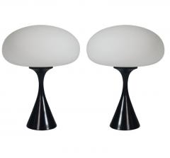  Laurel Lamp Company Pair of Mid Century Modern Laurel Mushroom Table Lamps in Black White - 1738697