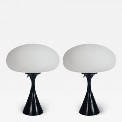  Laurel Lamp Company Pair of Mid Century Modern Laurel Mushroom Table Lamps in Black White - 1741302