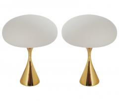  Laurel Lamp Company Pair of Mid Century Modern Laurel Mushroom Table Lamps in Brass - 1738770