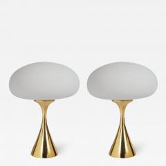  Laurel Lamp Company Pair of Mid Century Modern Laurel Mushroom Table Lamps in Brass - 1741312