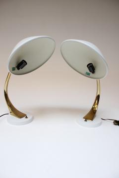  Laurel Lamp Company Pair of Sculptural Adjustable Metal and Brass Finish Table Lamps by Laurel - 3159037