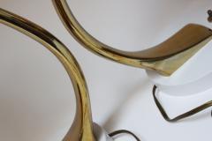  Laurel Lamp Company Pair of Sculptural Adjustable Metal and Brass Finish Table Lamps by Laurel - 3159041
