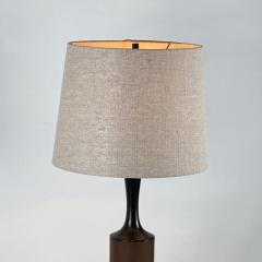  Laurel Lamp Company Pair of Slender Walnut Lamps with Custom Linen Shades by Laurel - 4281677