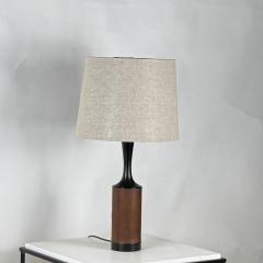  Laurel Lamp Company Pair of Slender Walnut Lamps with Custom Linen Shades by Laurel - 4281679