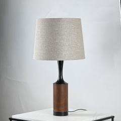  Laurel Lamp Company Pair of Slender Walnut Lamps with Custom Linen Shades by Laurel - 4281681