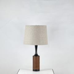  Laurel Lamp Company Pair of Slender Walnut Lamps with Custom Linen Shades by Laurel - 4281683