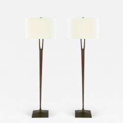  Laurel Lamp Company Pair of Wishbone Floor Lamps by Laurel c 1960s - 1875487