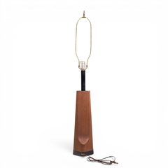  Laurel Lamp Company Richard Barr for Laurel Mid Century Walnut Table Lamps Pair - 4703665