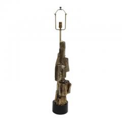  Laurel Lamp Company Tall Laurel Table Lamp Brutalist Cubist Brass Bronze - 3780955