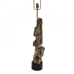  Laurel Lamp Company Tall Laurel Table Lamp Brutalist Cubist Brass Bronze - 3780956