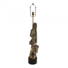  Laurel Lamp Company Tall Laurel Table Lamp Brutalist Cubist Brass Bronze - 3780958