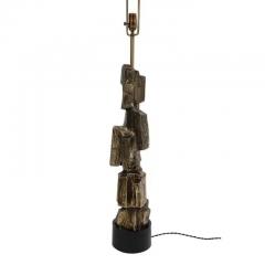  Laurel Lamp Company Tall Laurel Table Lamp Brutalist Cubist Brass Bronze - 3780963