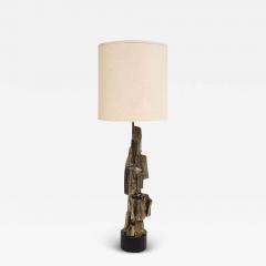  Laurel Lamp Company Tall Laurel Table Lamp Brutalist Cubist Brass Bronze - 3782200