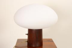  Laurel Lamp Company Vintage Mushroom Table Lamp with Frosted Glass Shade and Walnut Base by Laurel - 4543984