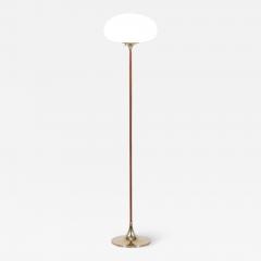  Laurel Light Co Mid Century Modern Mushroom Brass Teak Stem Floor Lamp by Laurel - 3014887