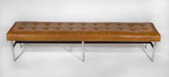  Laverne International Laverne International Long Bench in Box Tufted Camel Leather NYC Series 1960s - 2359088