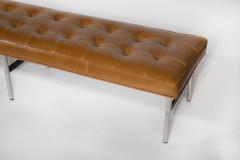  Laverne International Laverne International Long Bench in Box Tufted Camel Leather NYC Series 1960s - 2359089