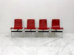  Laverne International Set of Four Red Leather T Chairs Katavolos Littell Kelley - 3175967