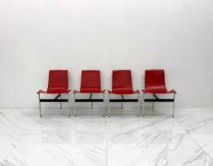  Laverne International Set of Four Red Leather T Chairs Katavolos Littell Kelley - 3175969