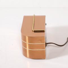  Lawson Time Inc Art Deco Lawson Model P 40 Zephyr Streamlined Copper Brass Electric Clock - 4744957