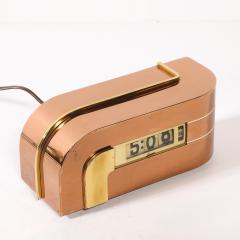 Lawson Time Inc Art Deco Lawson Model P 40 Zephyr Streamlined Copper Brass Electric Clock - 4744961