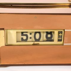  Lawson Time Inc Art Deco Lawson Model P 40 Zephyr Streamlined Copper Brass Electric Clock - 4744969