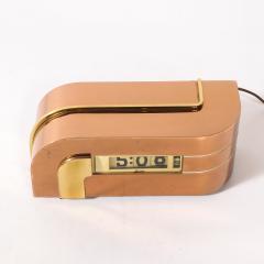  Lawson Time Inc Art Deco Lawson Model P 40 Zephyr Streamlined Copper Brass Electric Clock - 4744979