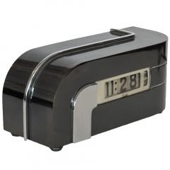  Lawson Time Inc Art Deco Streamline Zephyr Clock in Black Chrome - 4203219
