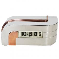  Lawson Time Inc Art Deco Streamline Zephyr Clock in Polished Nickel and Copper - 4203194