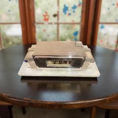  Lawson Time Inc Rare Lawson Model 975 Silver Lucite Onyx Clock - 4312905