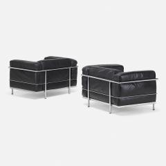  Le Corbusier Jeanneret Perriand CHARLOTTE PERRIAND PIERRE JEANNERET AND LE CORBUSIER LC3 lounge chairs pair - 2400834