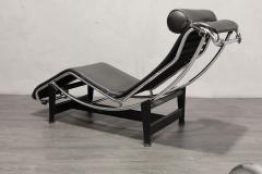  Le Corbusier Jeanneret Perriand Charlotte Perriand for LeCorbusier LC4 Chaise Lounge by Cassina in Black Leather - 2919360