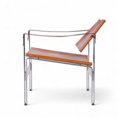  Le Corbusier Le Corbusier Style Mid Century Leather and Stainless Steel Sling Lounge Chairs - 4217677