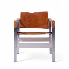  Le Corbusier Le Corbusier Style Mid Century Leather and Stainless Steel Sling Lounge Chairs - 4217678