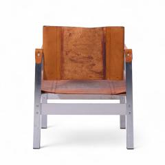  Le Corbusier Le Corbusier Style Mid Century Leather and Stainless Steel Sling Lounge Chairs - 4217681