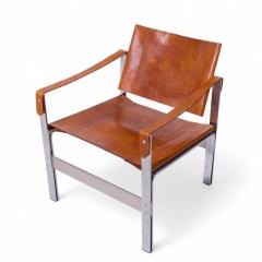  Le Corbusier Le Corbusier Style Mid Century Leather and Stainless Steel Sling Lounge Chairs - 4217684