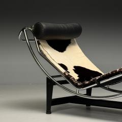  Le Corbusier Le Corbusier Style Mid Century Modern Chaise Lounge Cowhide Metal 20th C  - 3961955