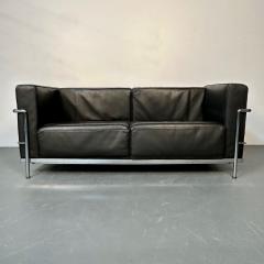  Le Corbusier Mid Century Modern LC2 Sofa by Le Corbusier Black Leather Two Seater Perriand - 3120995