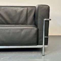  Le Corbusier Mid Century Modern LC2 Sofa by Le Corbusier Black Leather Two Seater Perriand - 3121000