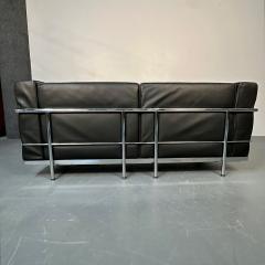  Le Corbusier Mid Century Modern LC2 Sofa by Le Corbusier Black Leather Two Seater Perriand - 3121003