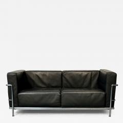  Le Corbusier Mid Century Modern LC2 Sofa by Le Corbusier Black Leather Two Seater Perriand - 3280118