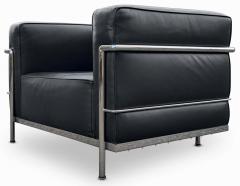  Le Corbusier Pair Le Corbusier LC8 Grand Confort Lounge Chairs Black Leather Chromed Steel - 2863852