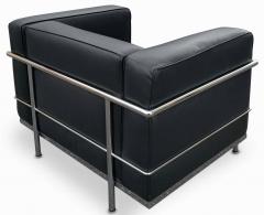  Le Corbusier Pair Le Corbusier LC8 Grand Confort Lounge Chairs Black Leather Chromed Steel - 2863878