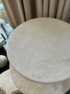  Le Lampade Custom Round Roman Travertine Coffee Table by Le Lampade - 3113601