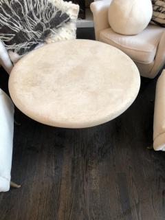  Le Lampade Custom Travertine Round Coffee Table by Le Lampade - 2352837