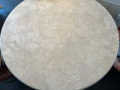  Le Lampade White Roman Travertine Bistro Table by Le Lampade - 2533144