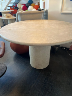  Le Lampade White Roman Travertine Bistro Table by Le Lampade - 2533169